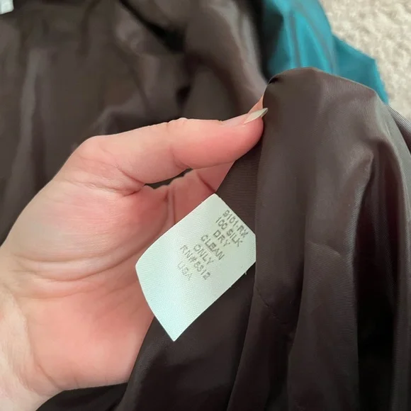 Vintage Silk Teal Women's Coat Size 8/Medium - Picture 4 of 5